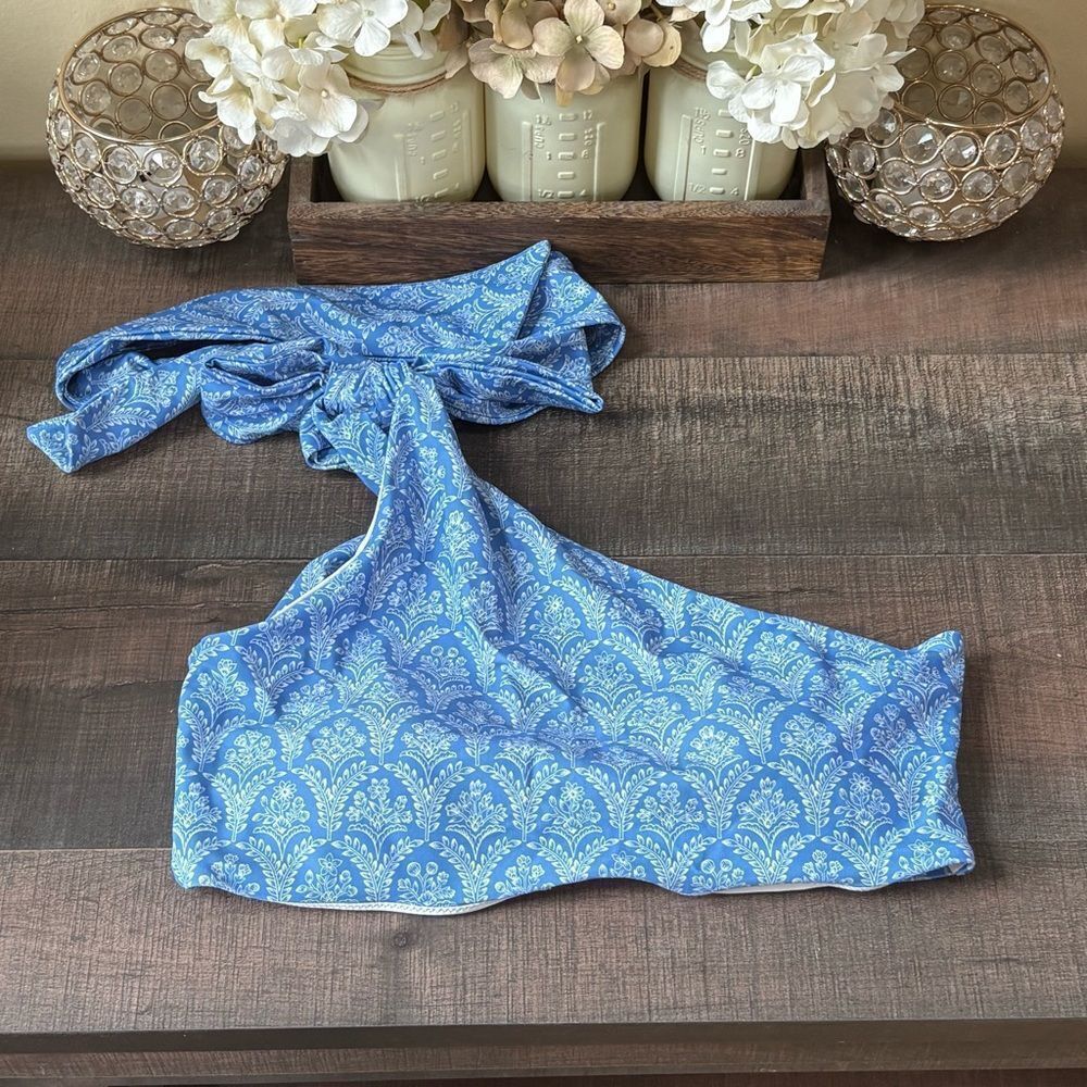 Summersalt Bow-Shoulder Ruched Sidestroke Bikini Top